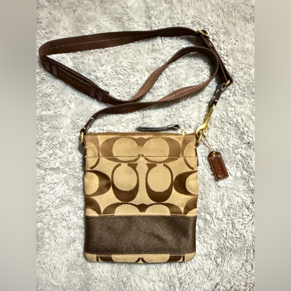 Coach Signature Top Zip Crossbody Bag